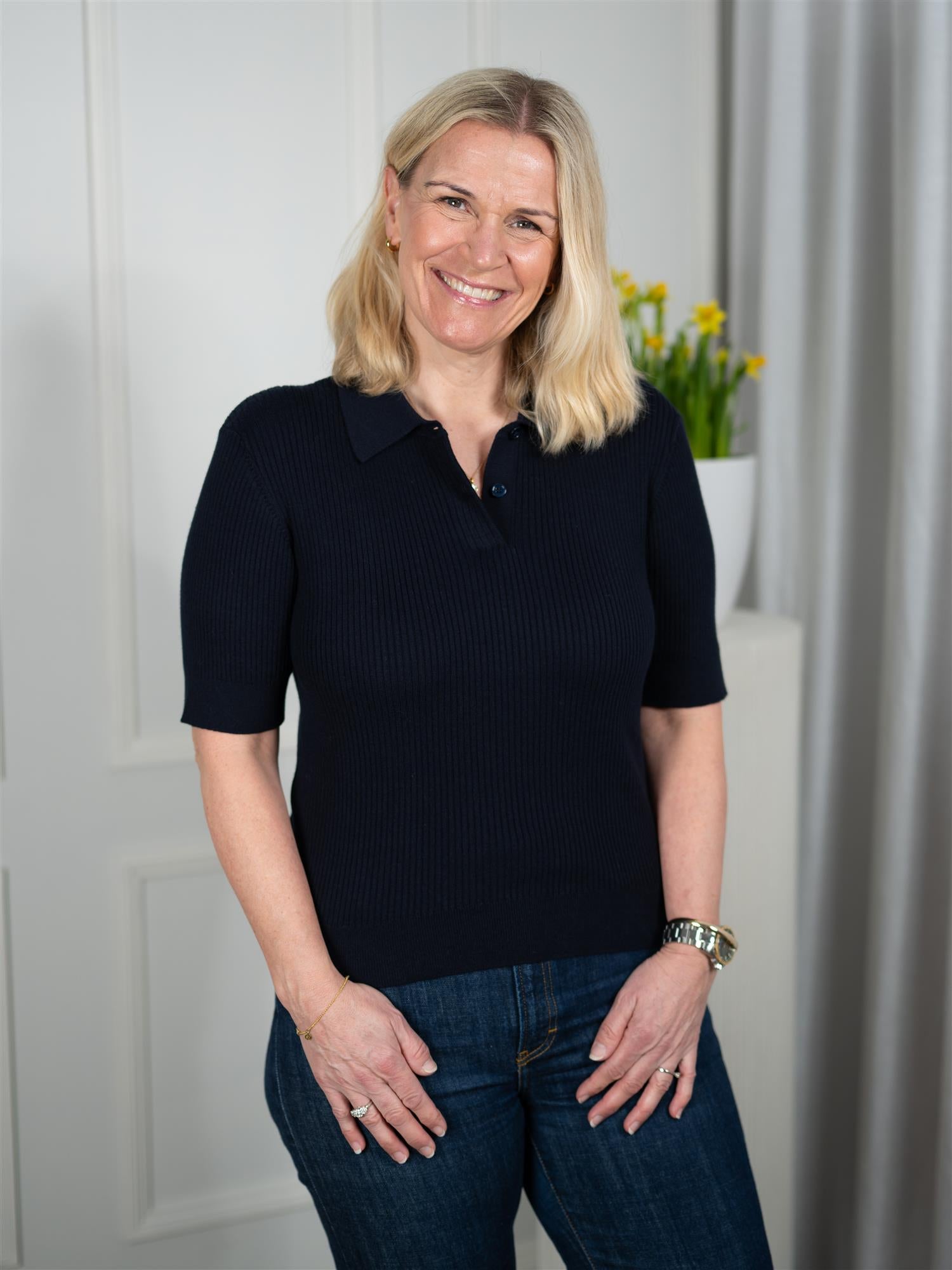 Ella Polo Knit Navy