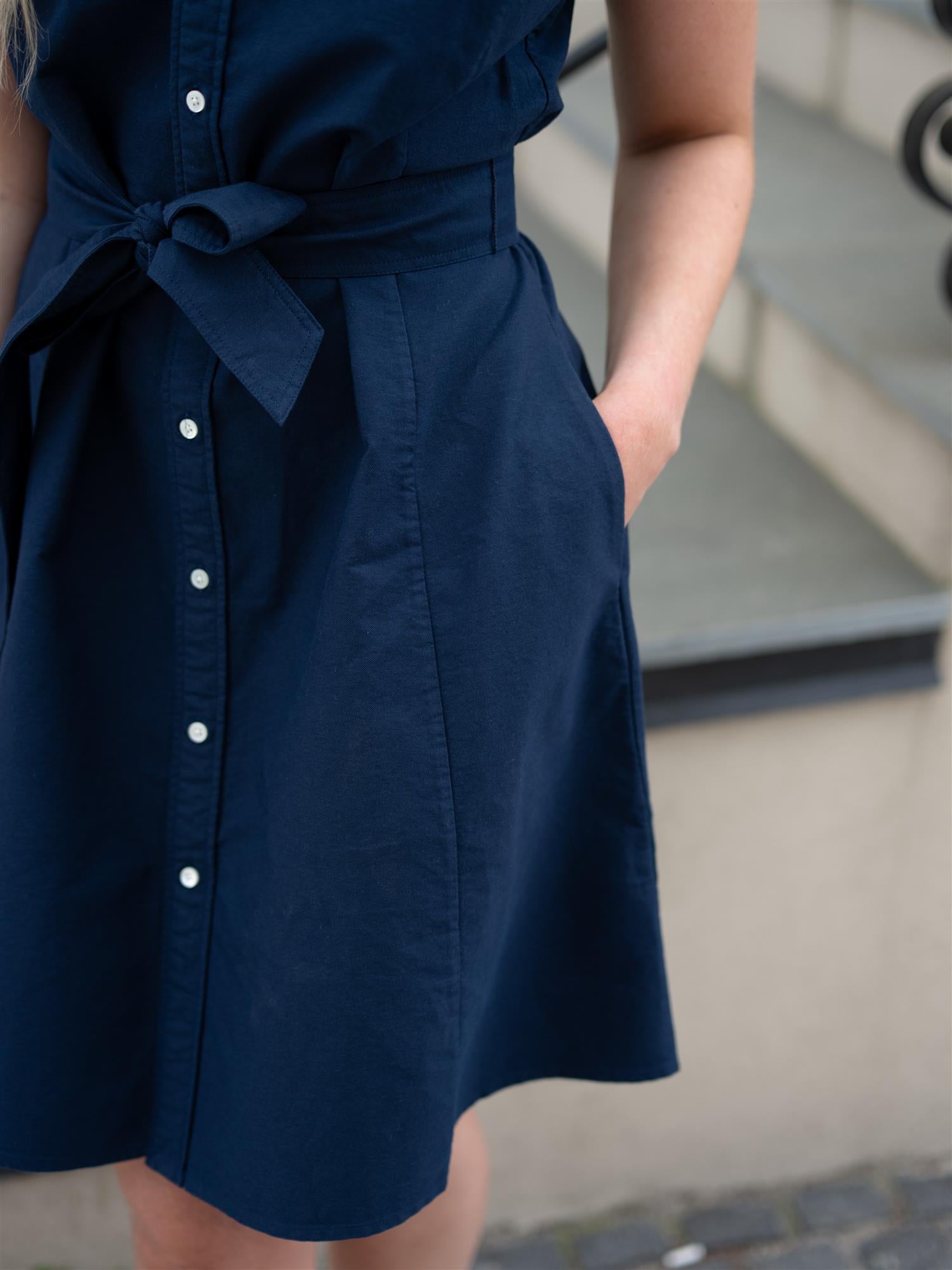 Woven-Shirt Dress-Dresses