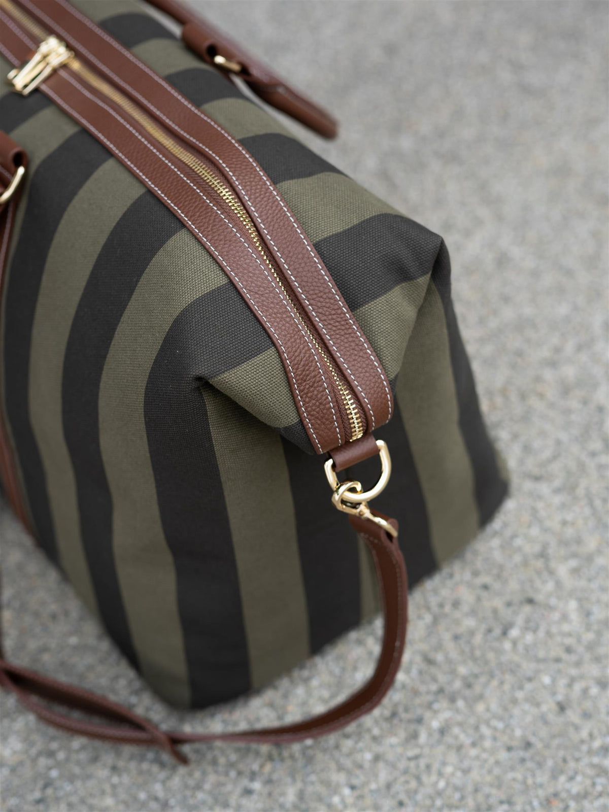 Marlowe Weekend Bag Green Stripe