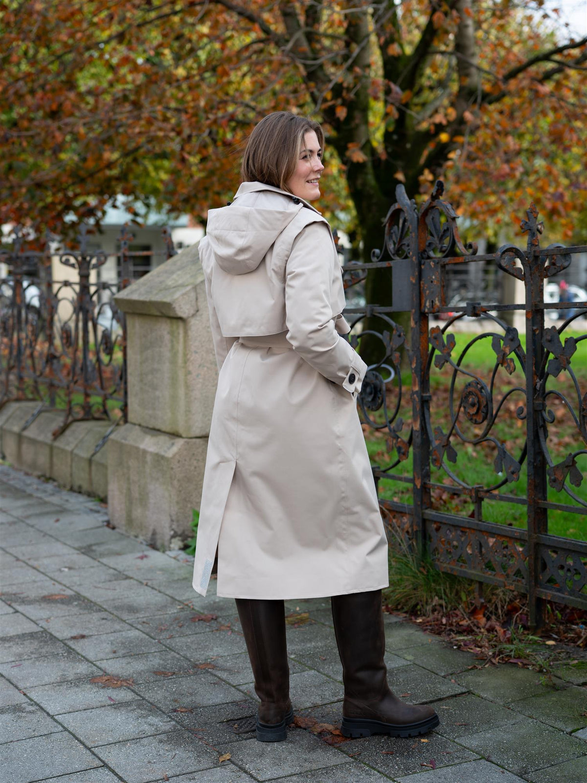 Regndråpe Trench Coat Sand