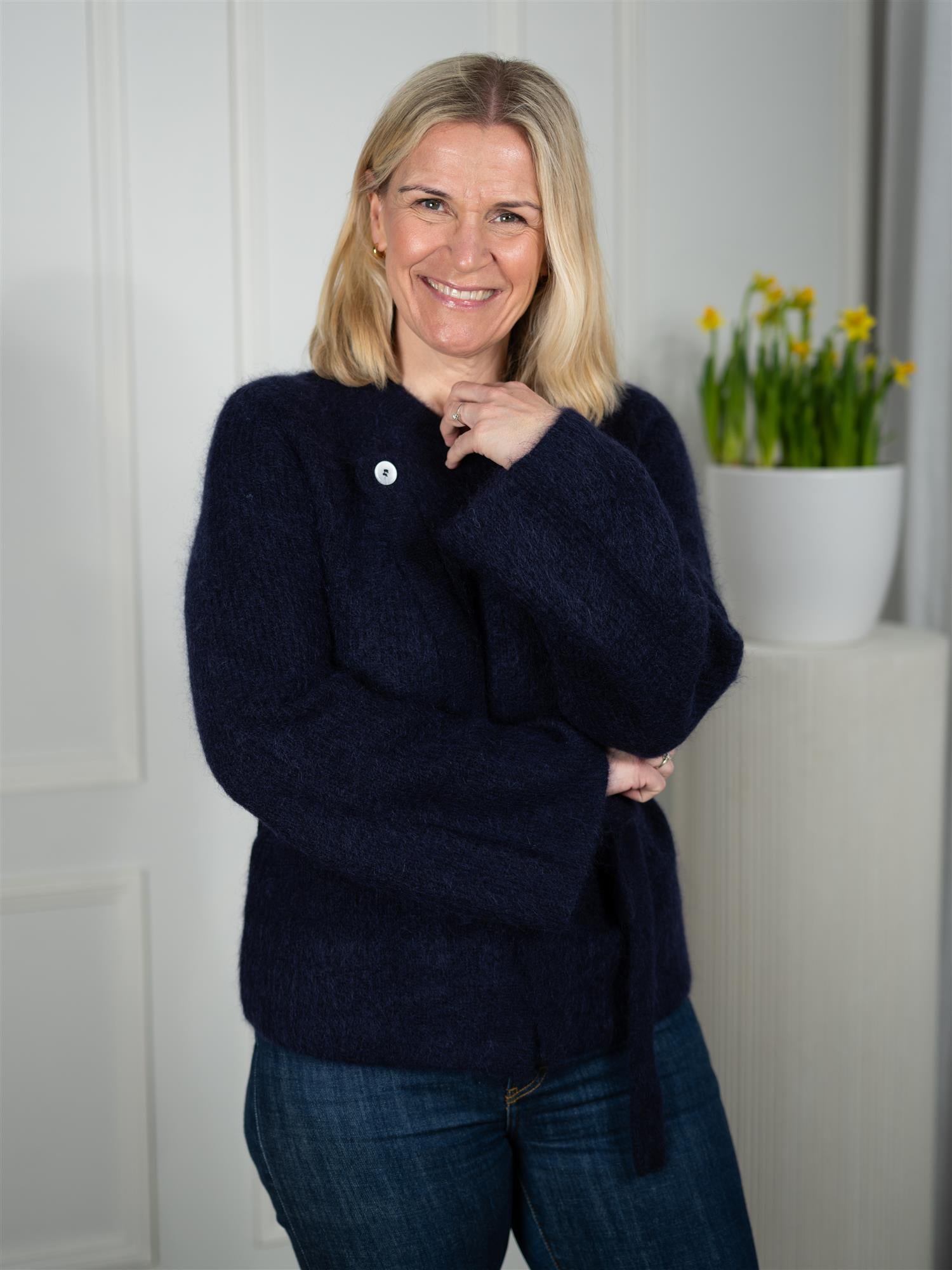 Zira Mohair Cardigan Navy