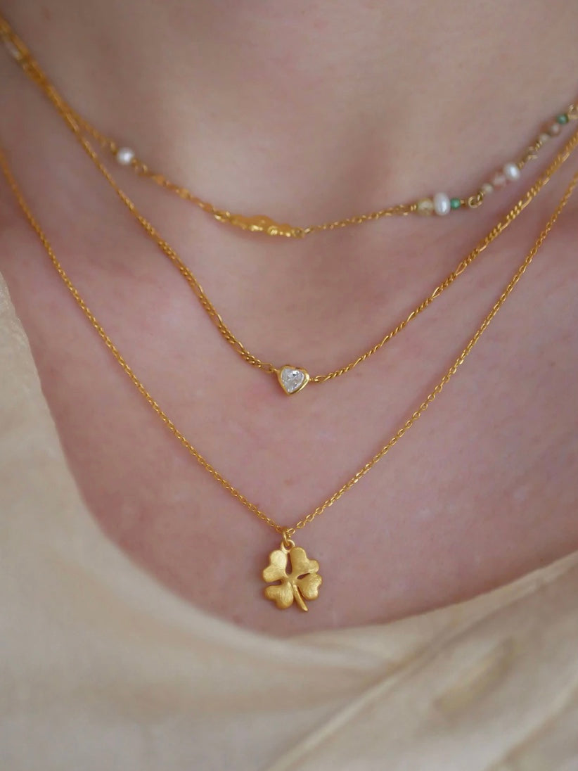 Enamel Organic Clover Necklace