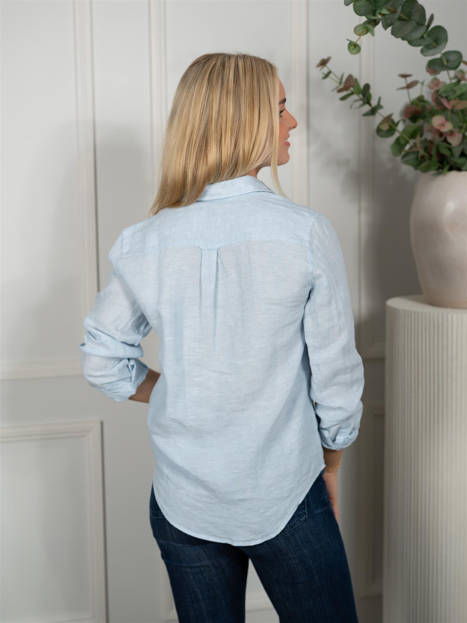 Gant Reg Linen Ls Shirt Light Blue