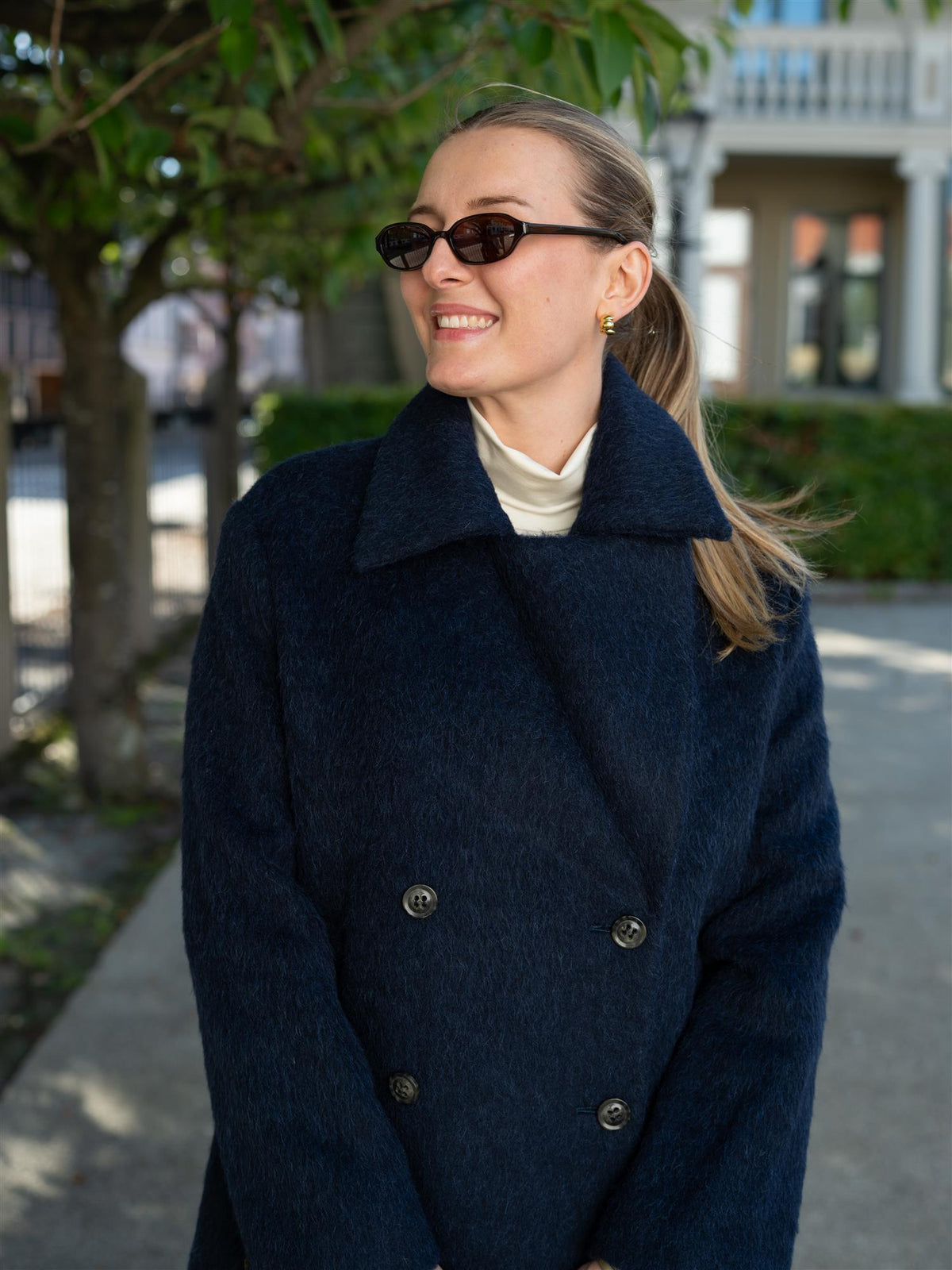Mohair Coat Anke Medium Blue