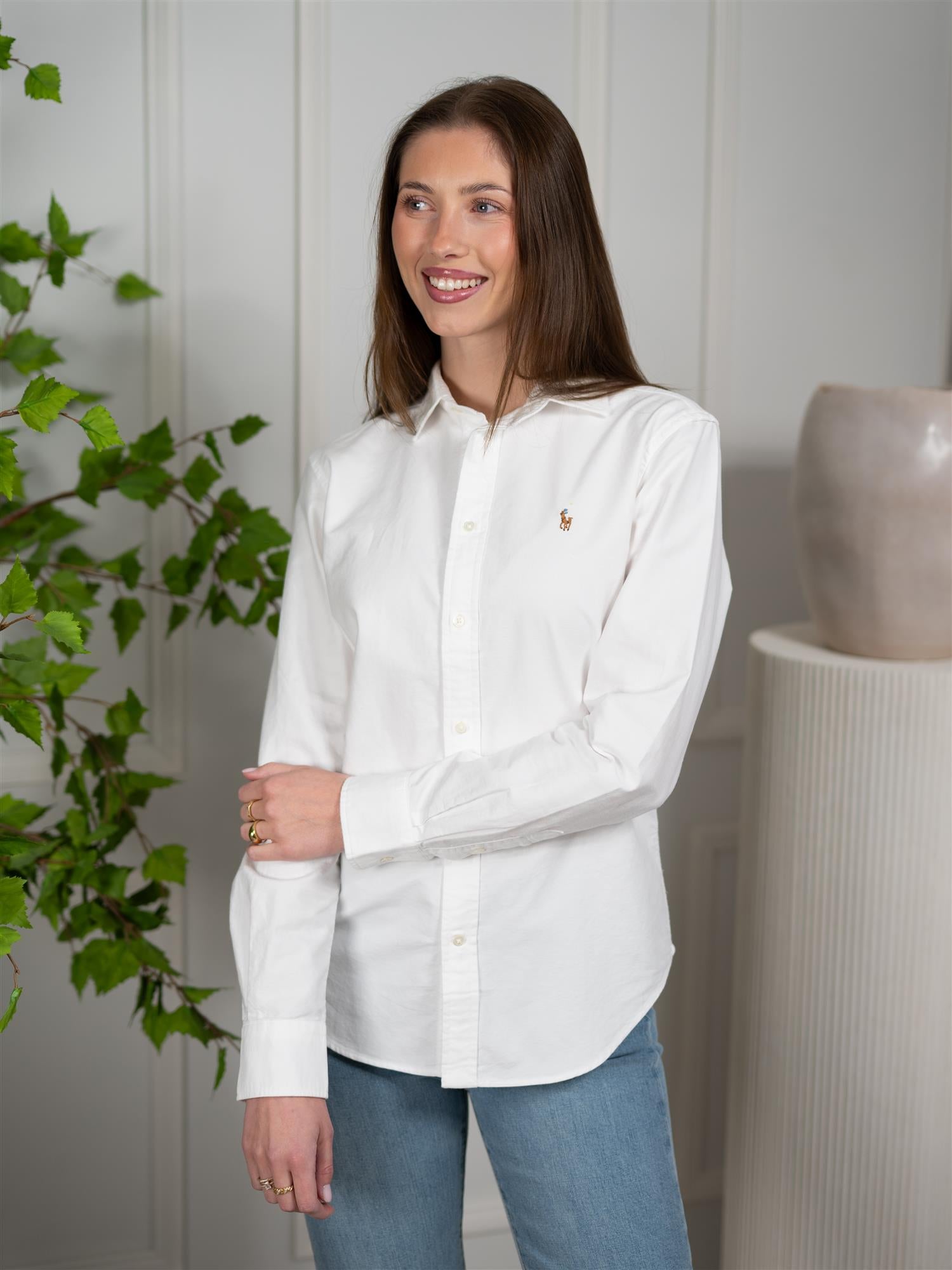 Polo Slim Fit Oxford Shirt White