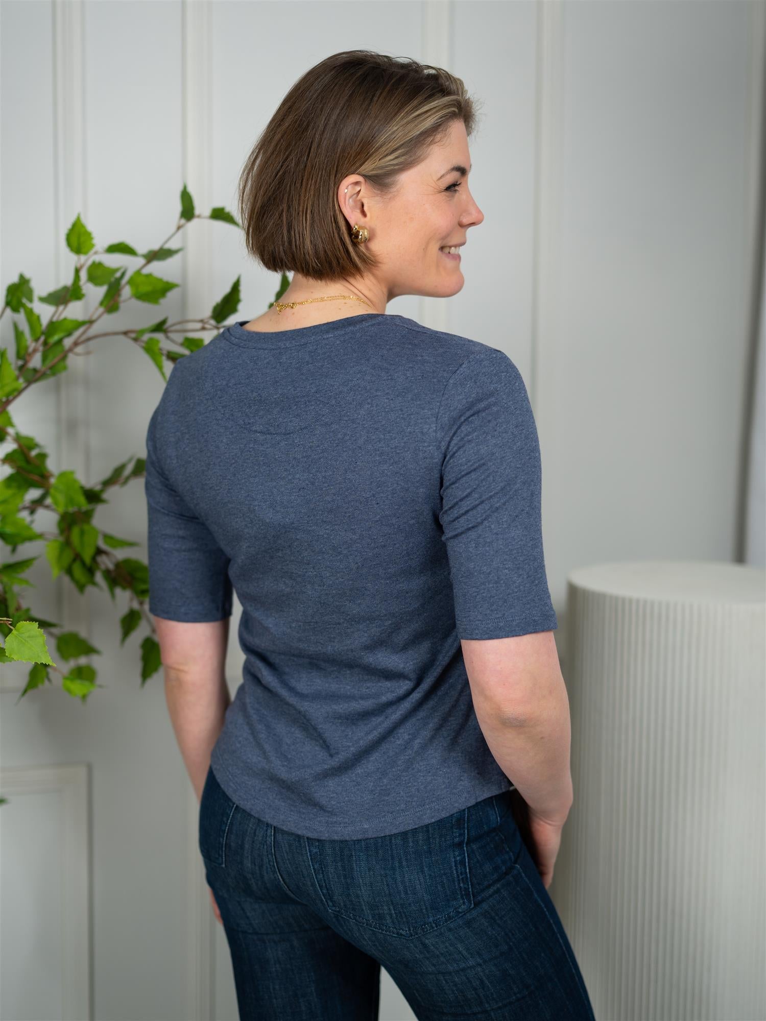 Karina Linen Tee Denim Blue