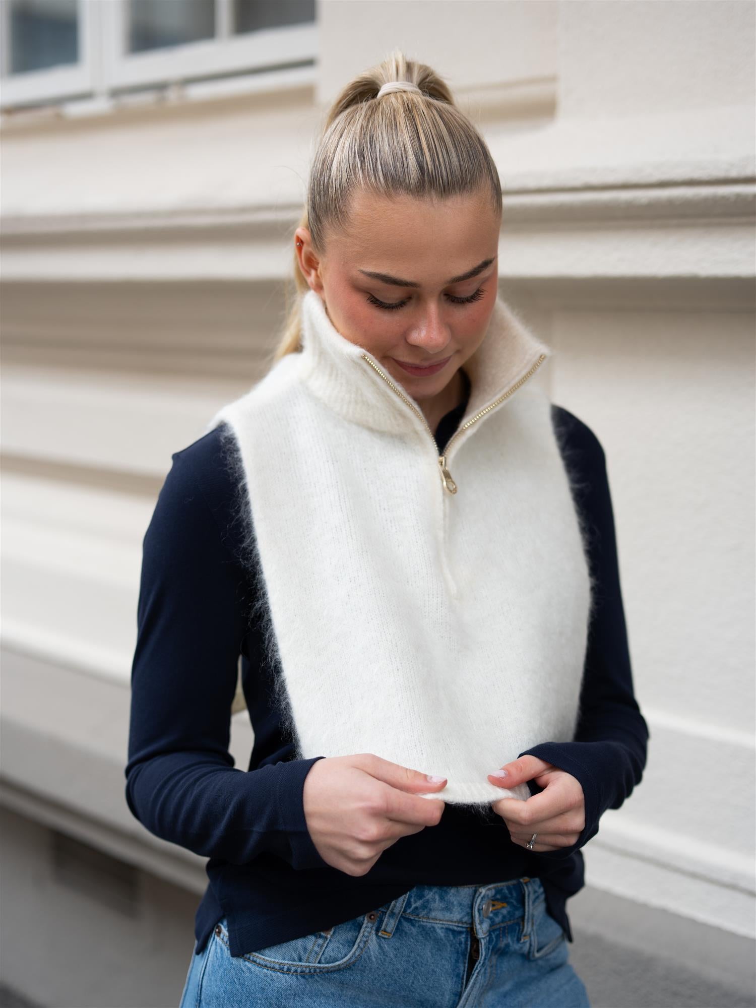 Ella&il Belinda Chunky High Neck Bright White