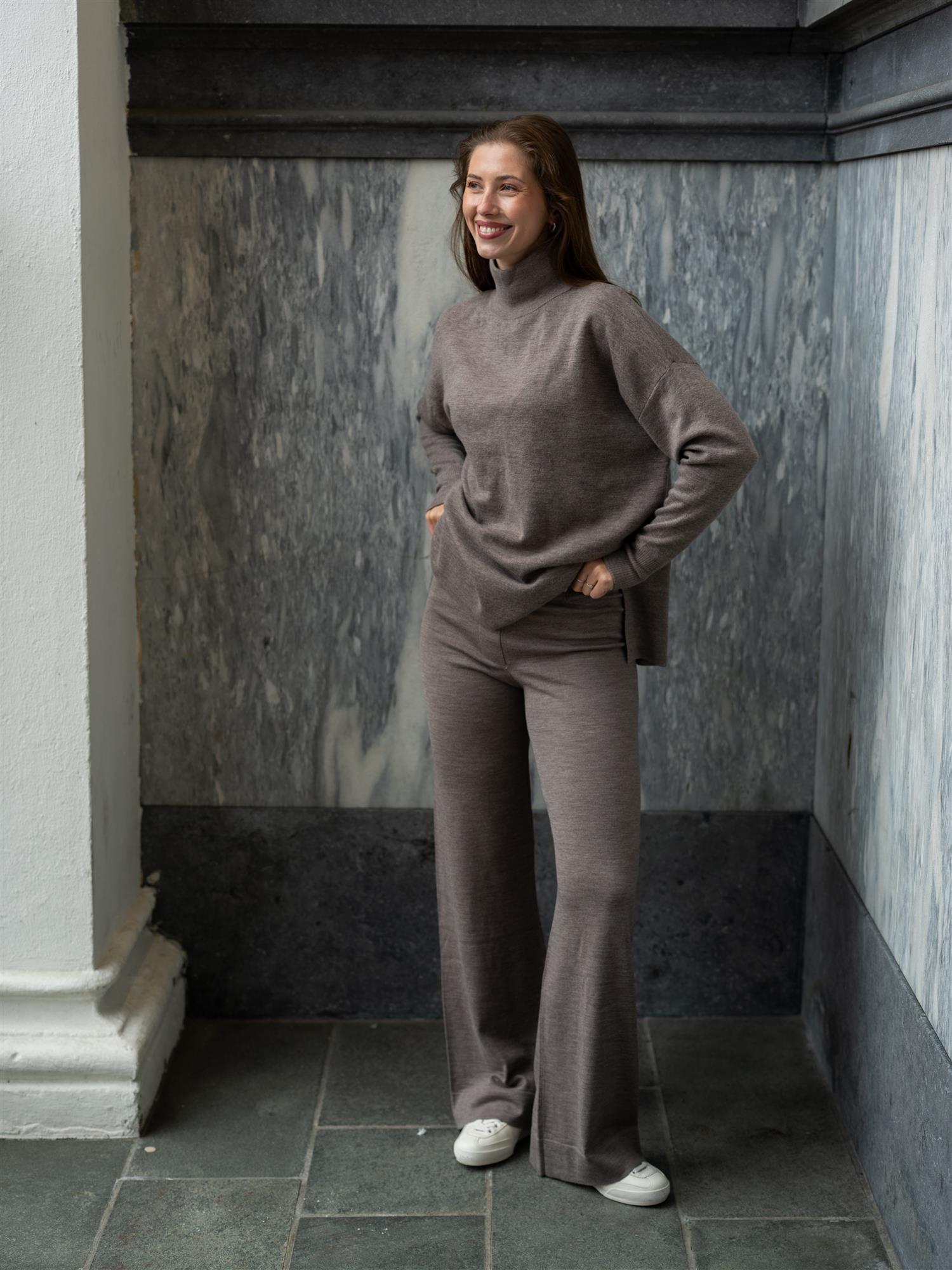 Nina Merino Pants Light Brown Melange