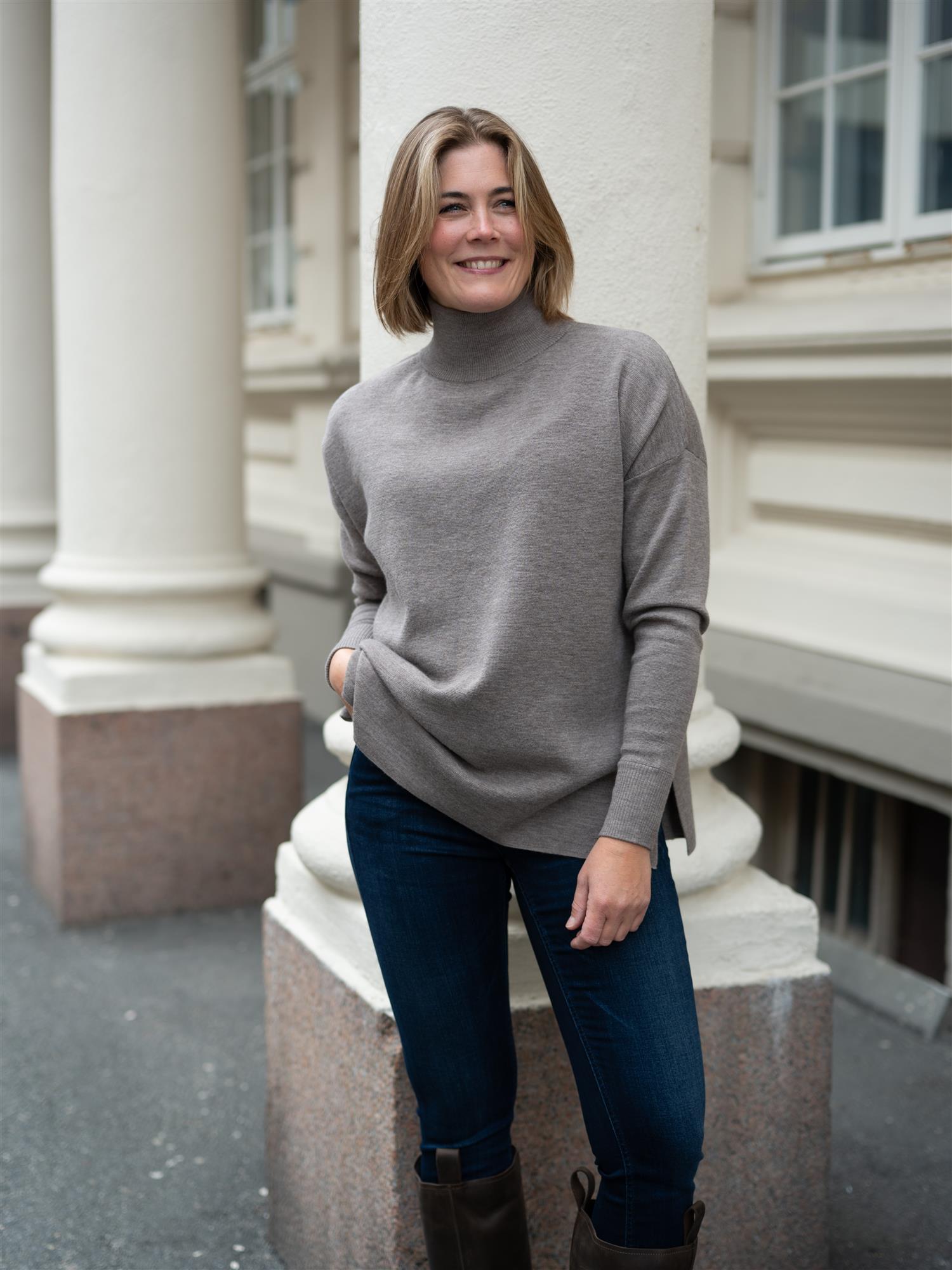 Fernanda Merino Sweater Light Brown Melange