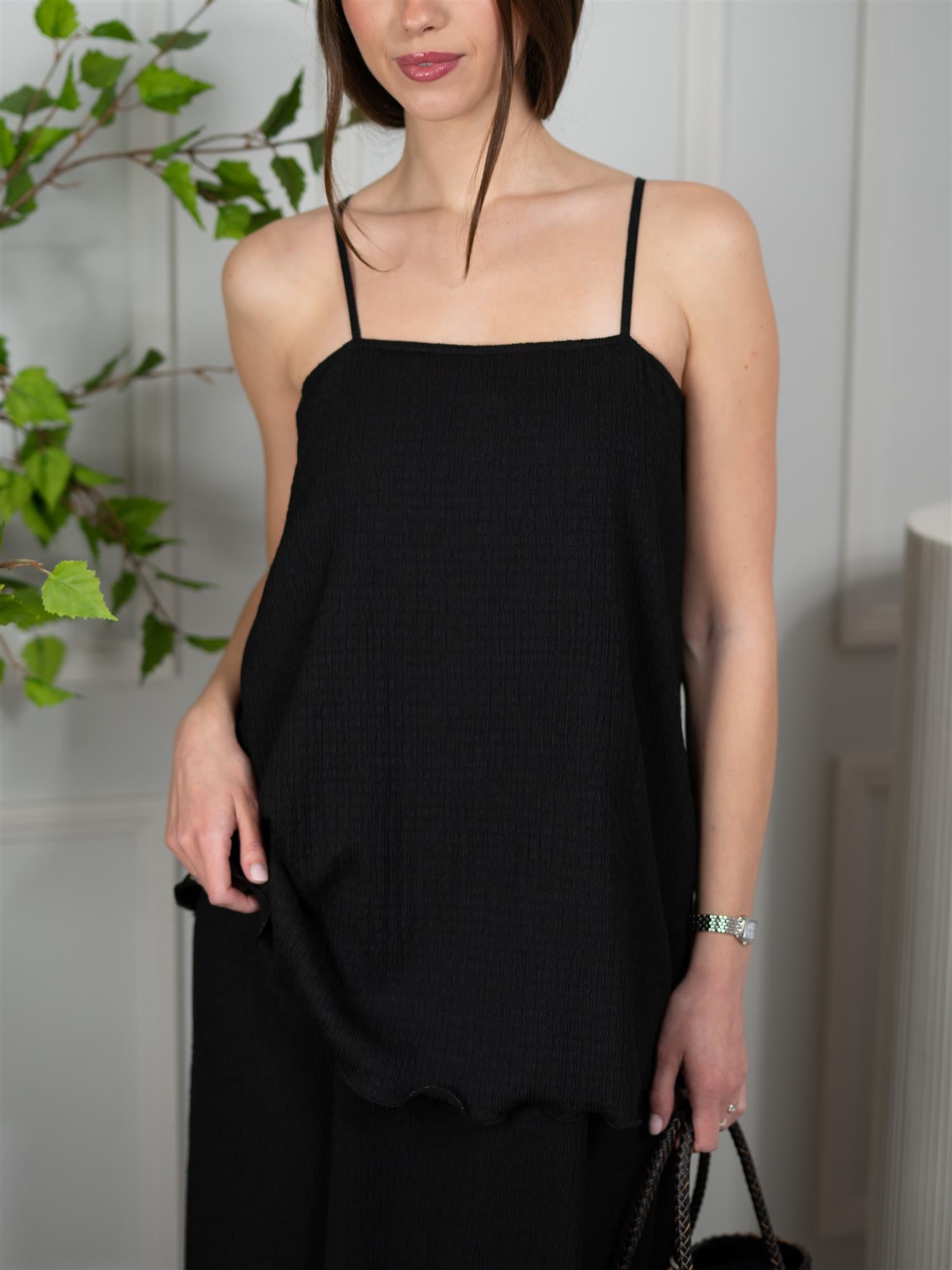 Christian Aks Astrid Crincle Dress Black