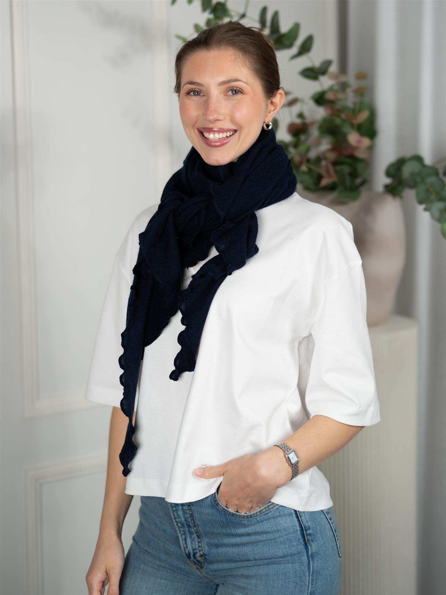 Davida Triangle Scarf Navy
