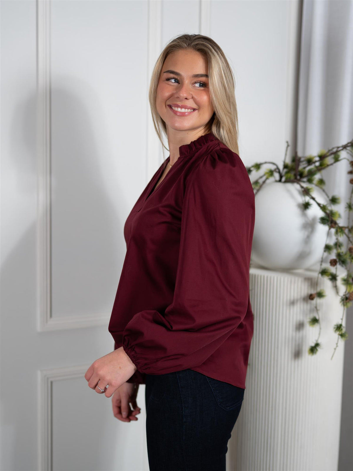 Infinity Blouse Dark Red