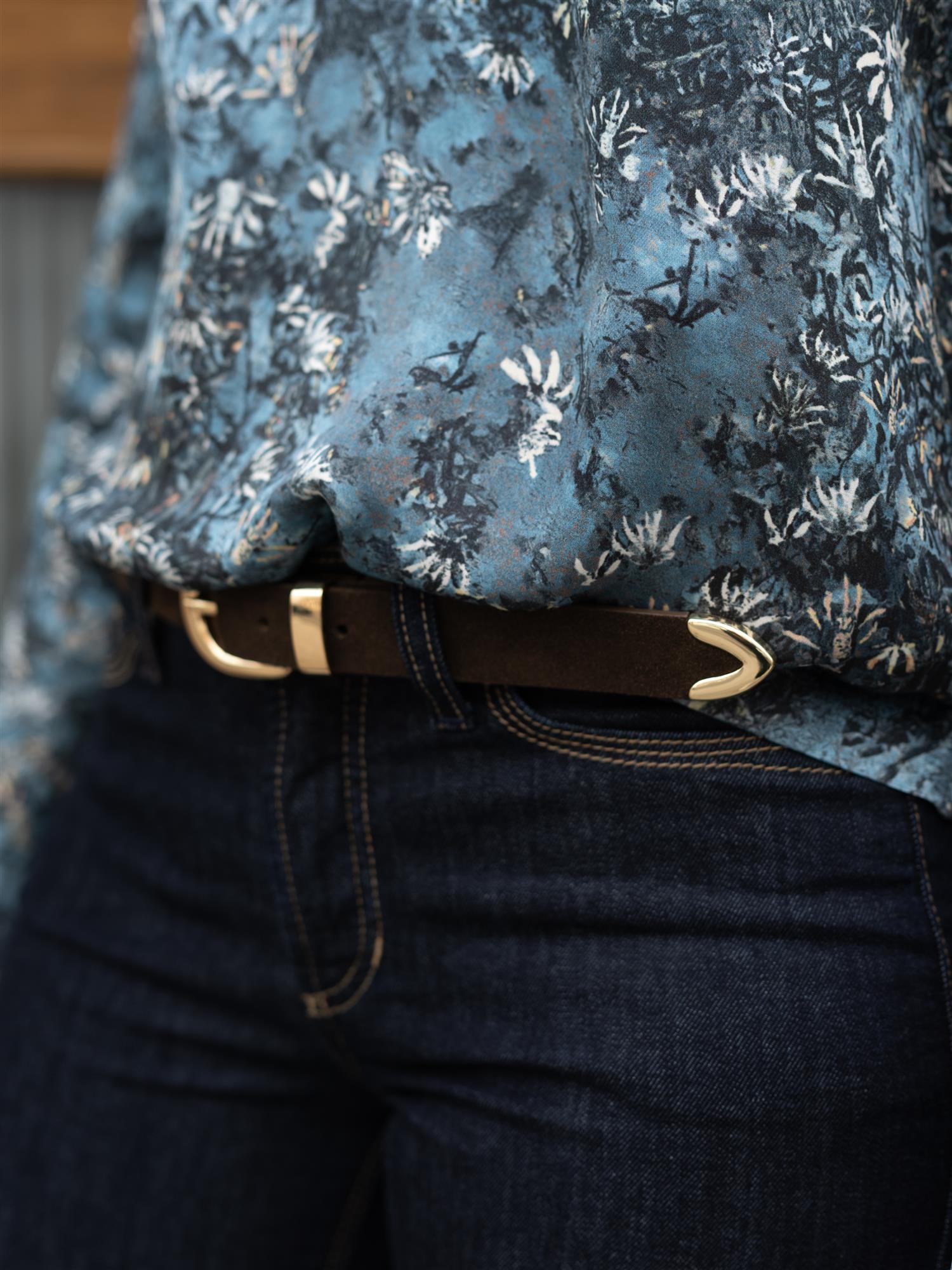 Suede Metal Tip Belt