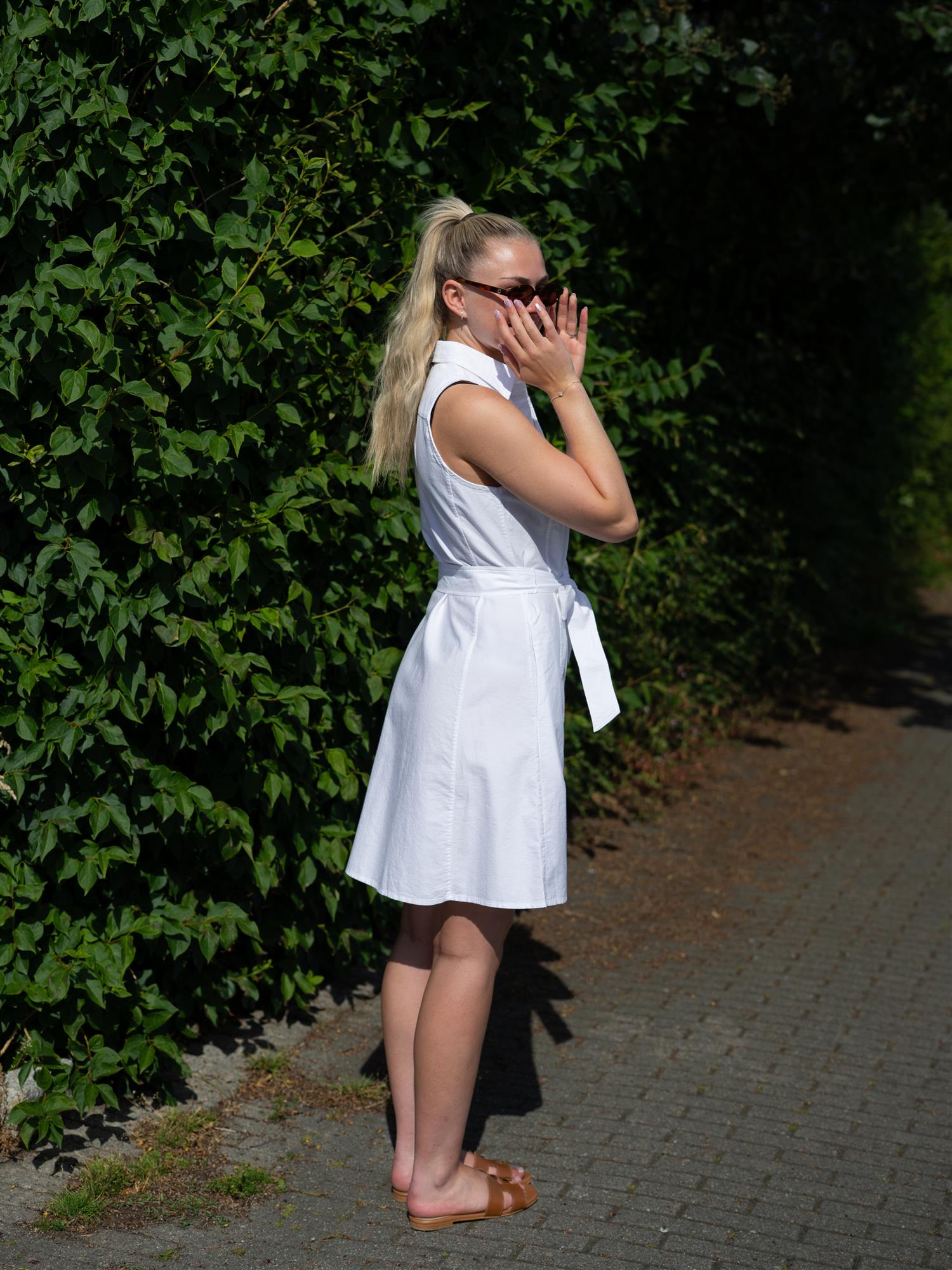 Woven Shirt Dress White
