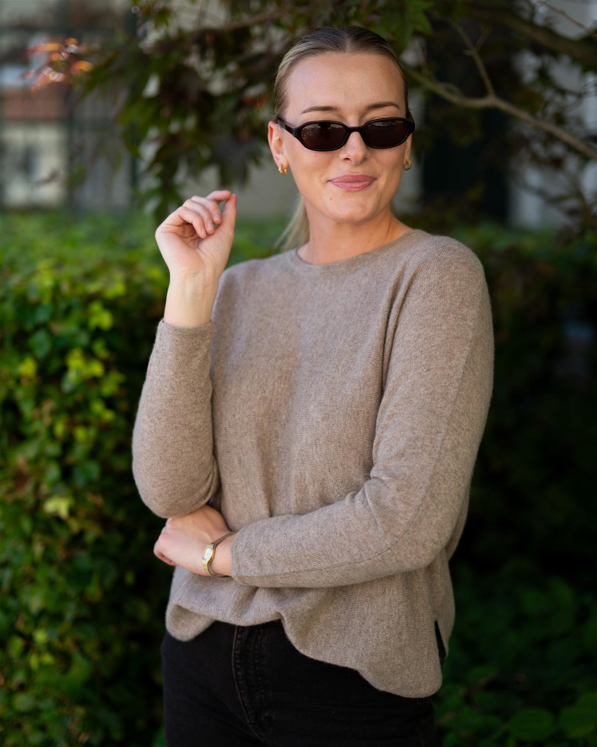 Curved Sweater Mink