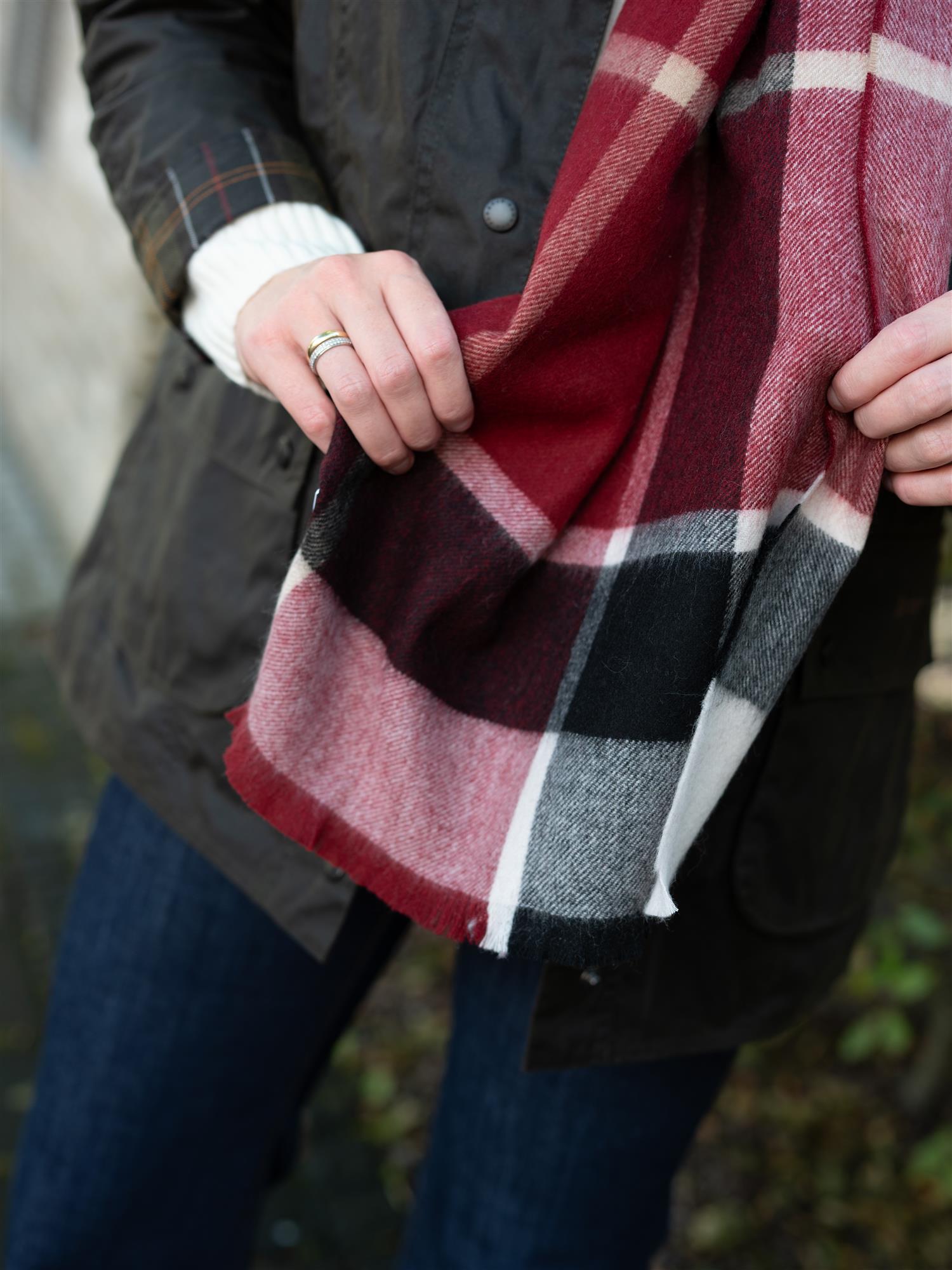 Rosefield Scarf Ruby Stripe