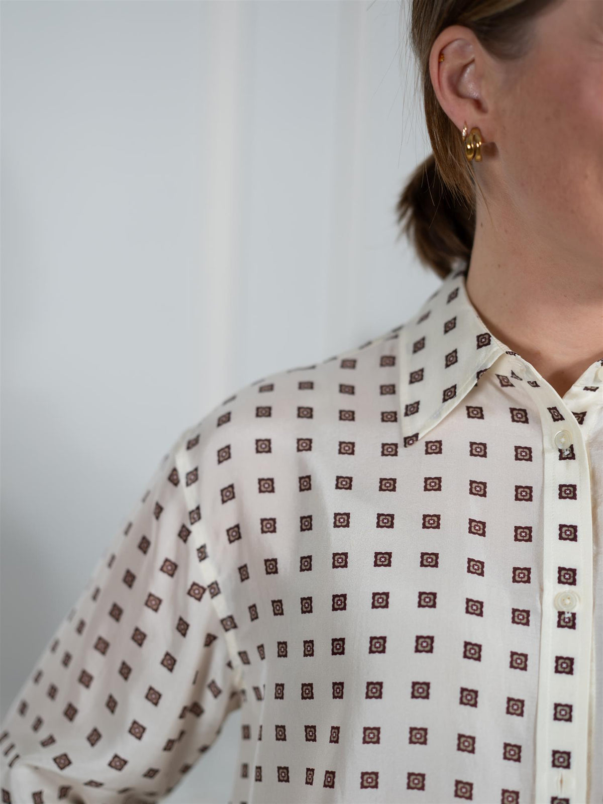 Habotai Silk Blouse Eggshell