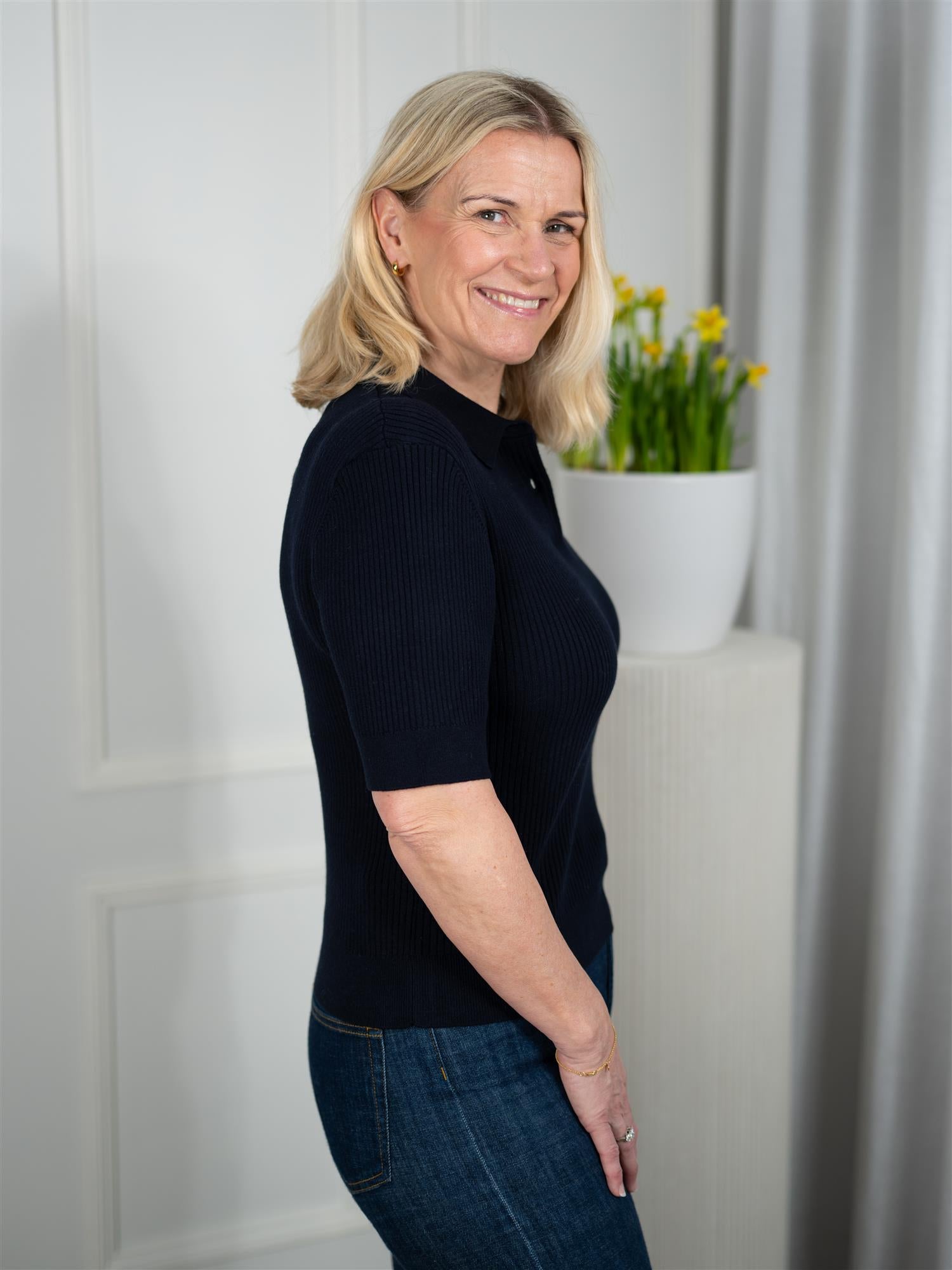 Ella Polo Knit Navy