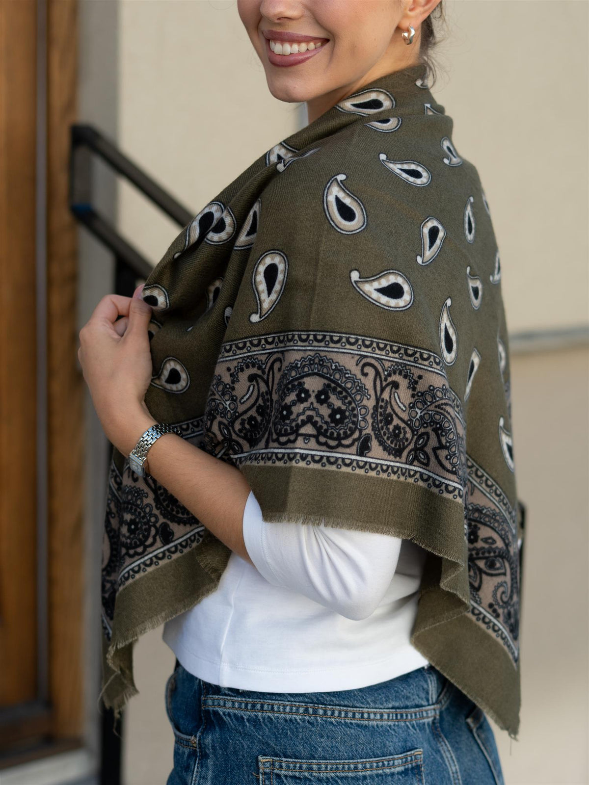 Paisley Scarf Oliven
