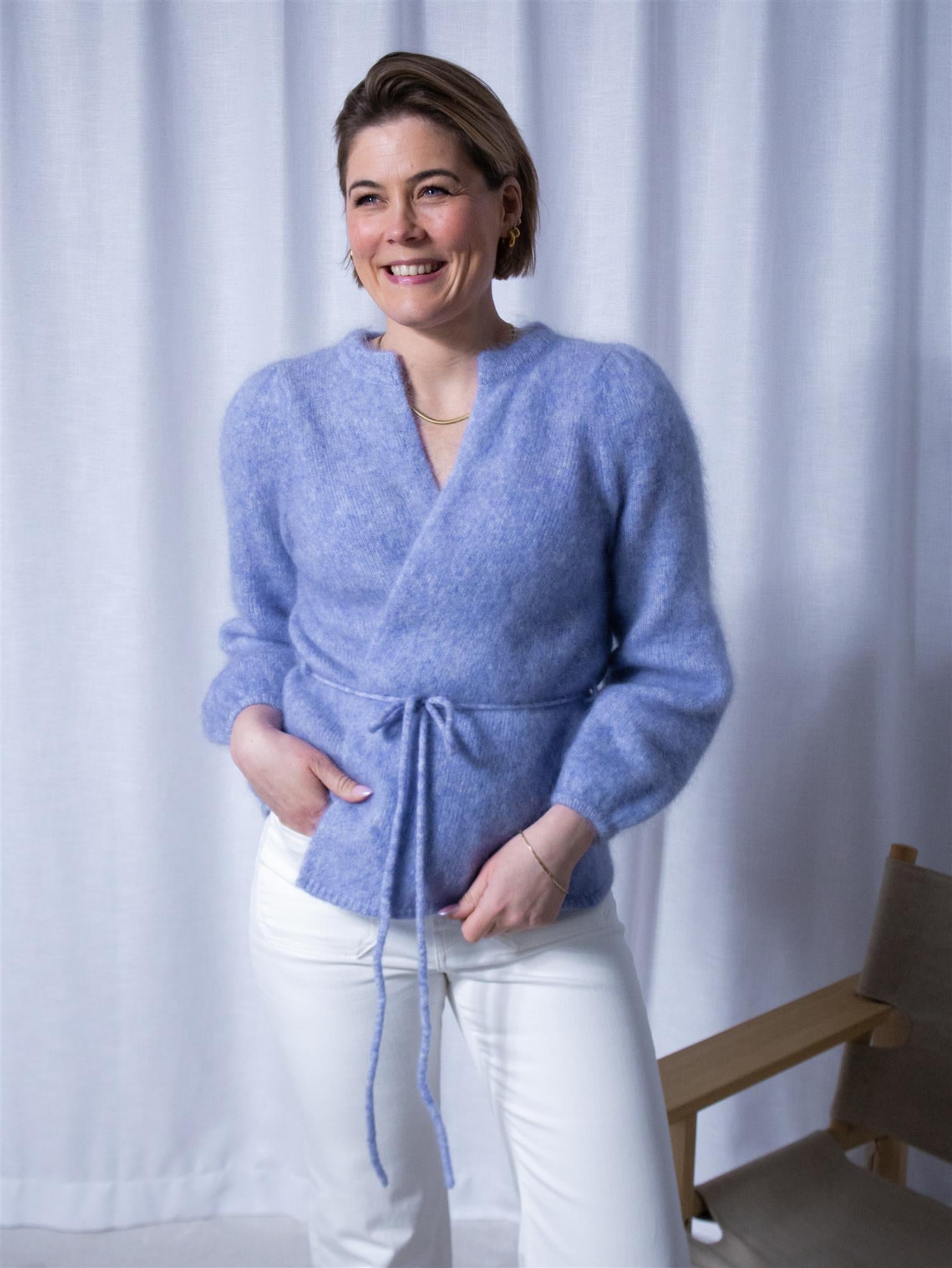 Ella&il Fredrikke Chunky Cardigan Light Blue