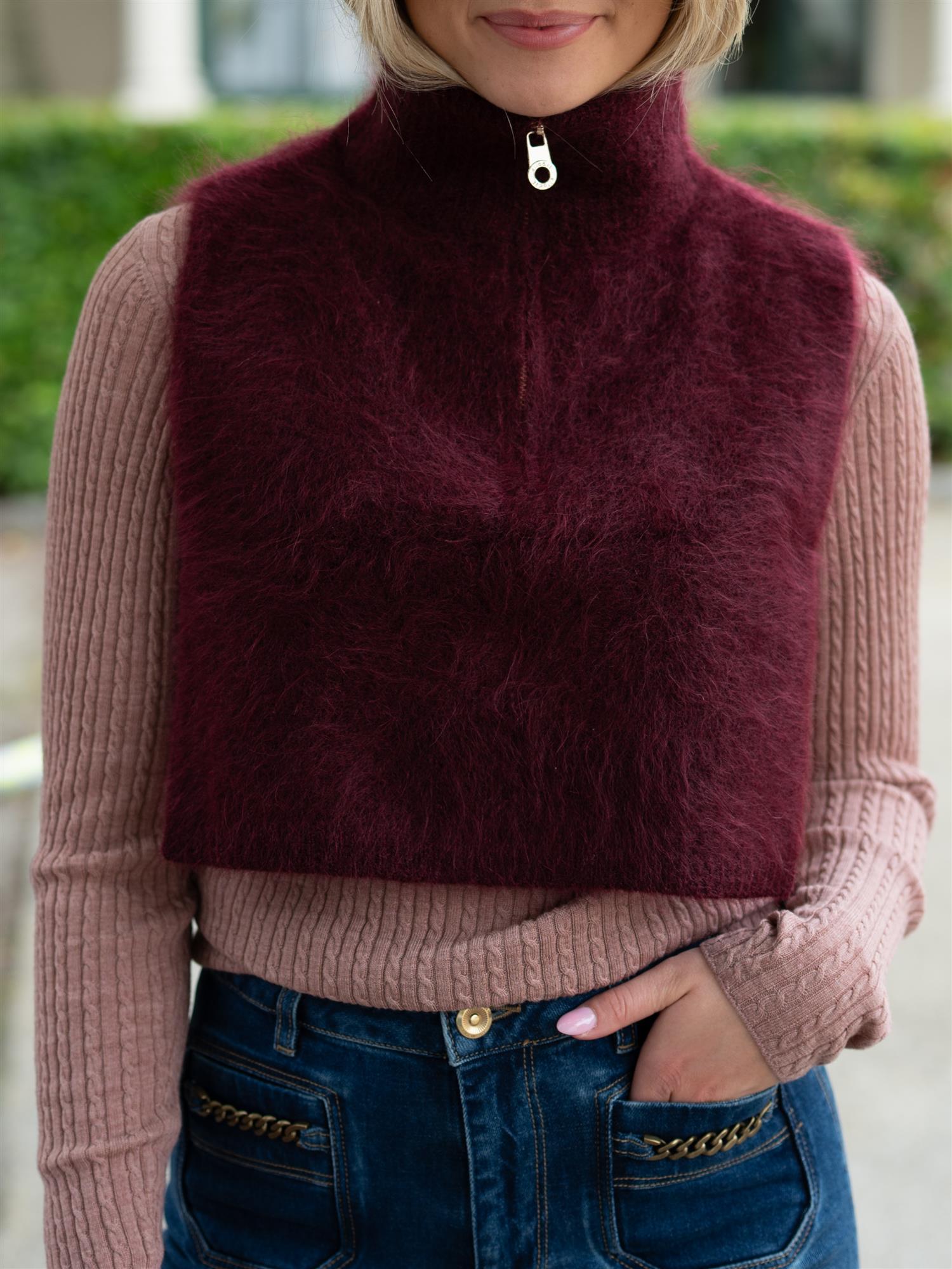 Belinda Chunky High Neck Oxblood