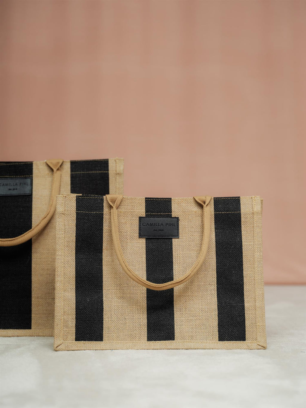 Camilla Pihl Market Bag Small.Black/Stripe
