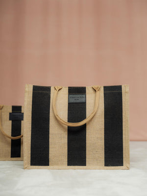 Camilla Pihl Market Bag Large Black/Stripe