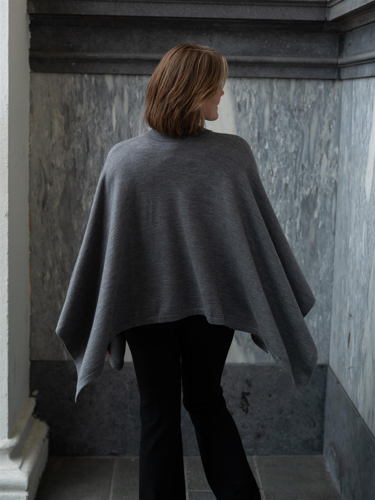 Julie Josephine Agate Poncho Stone Grey
