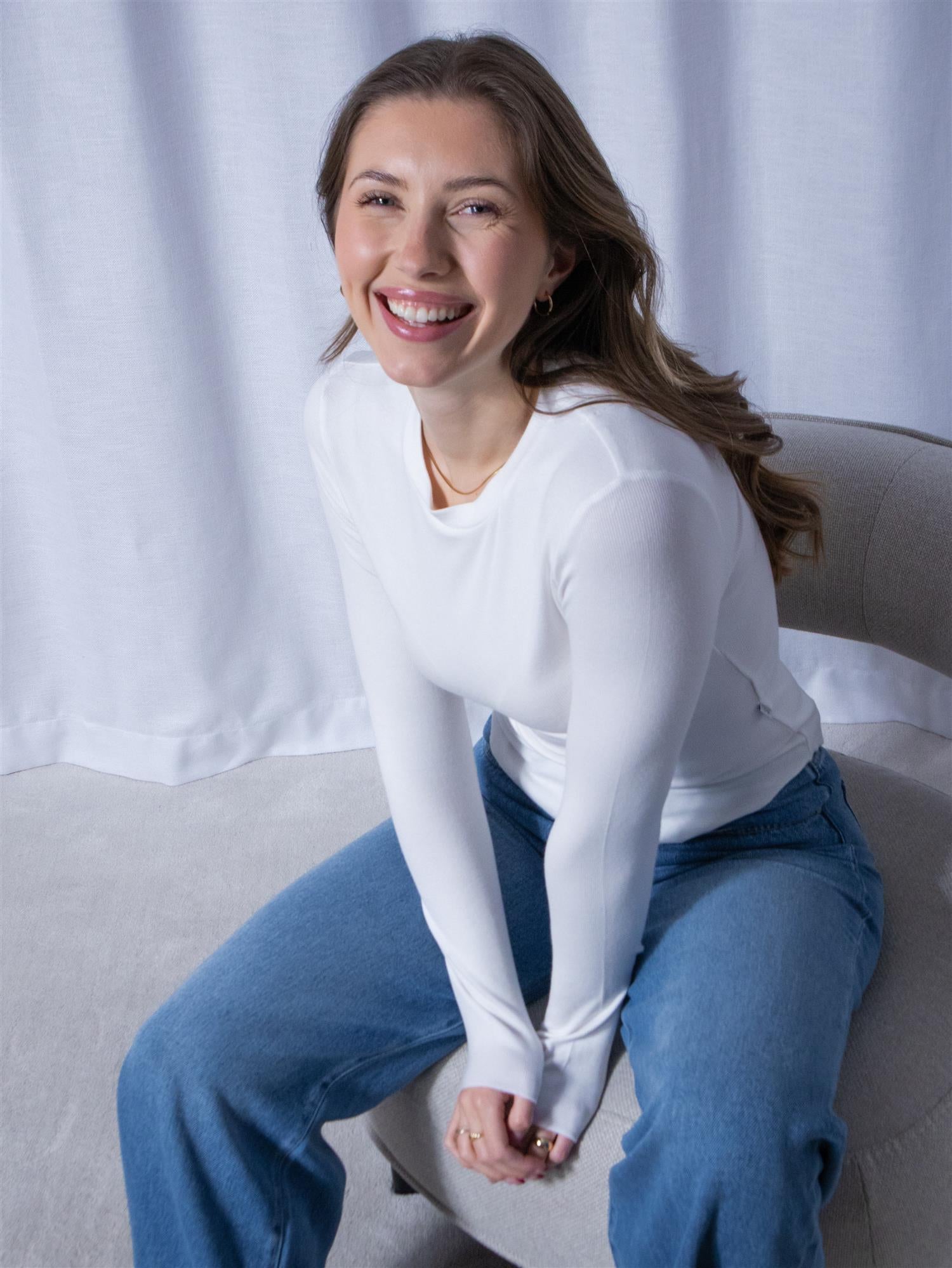 Ella&il Ville Rib Longsleeve White