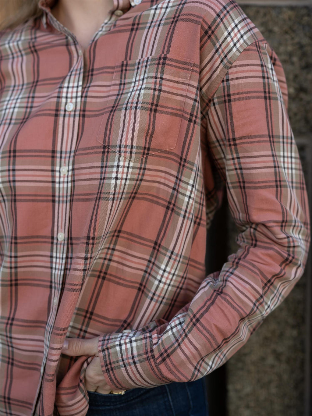 Gant Rel Checked Flannel Bd Shirt Faded Brick