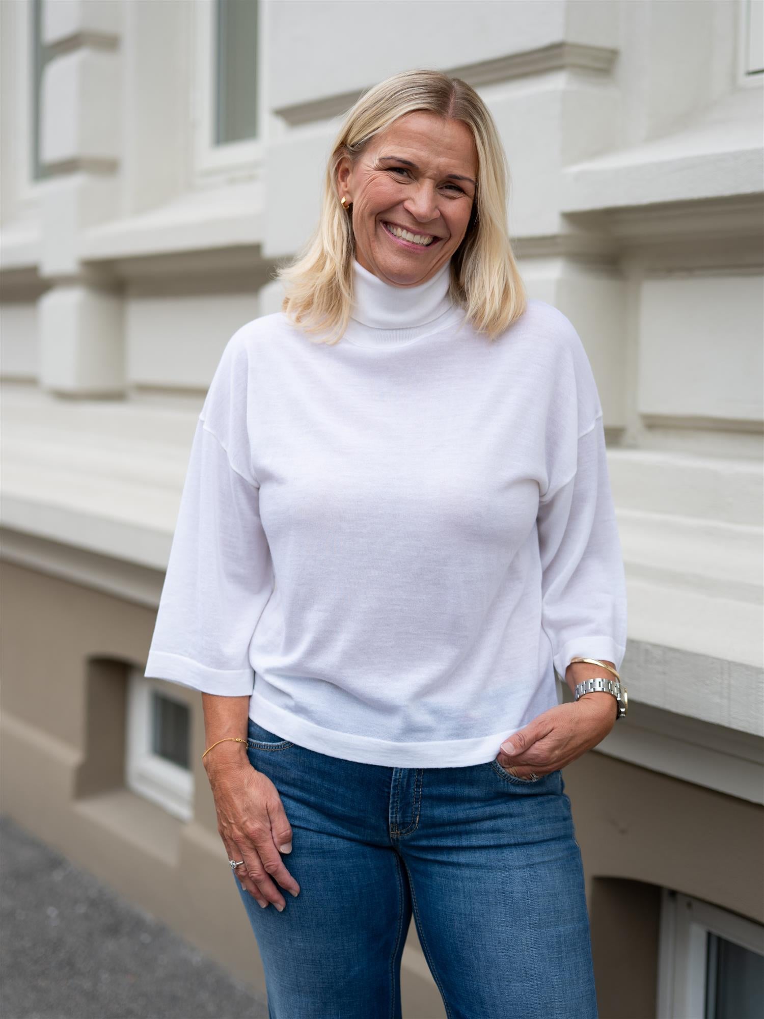 Christian Aks Tia Merino Knit White