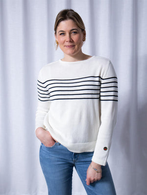 Busnel Carrie Sweater Ecru/Marine