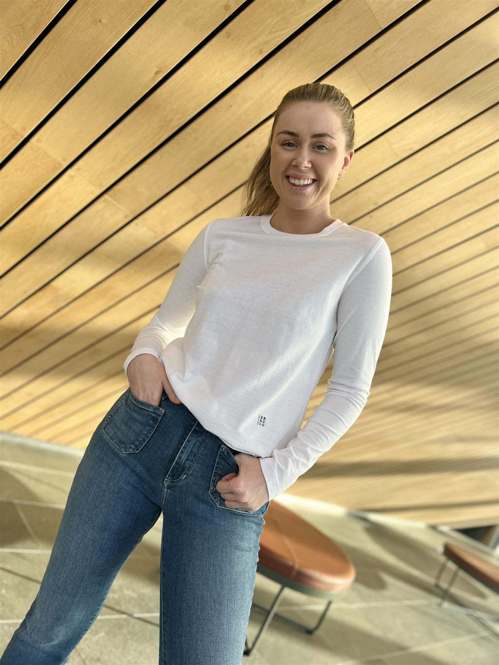 Lexington Micaela Long Sleeve Tee Hvit