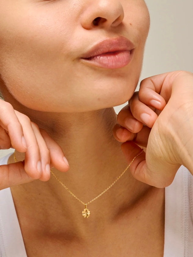Enamel Four-Leaf Clover Necklace