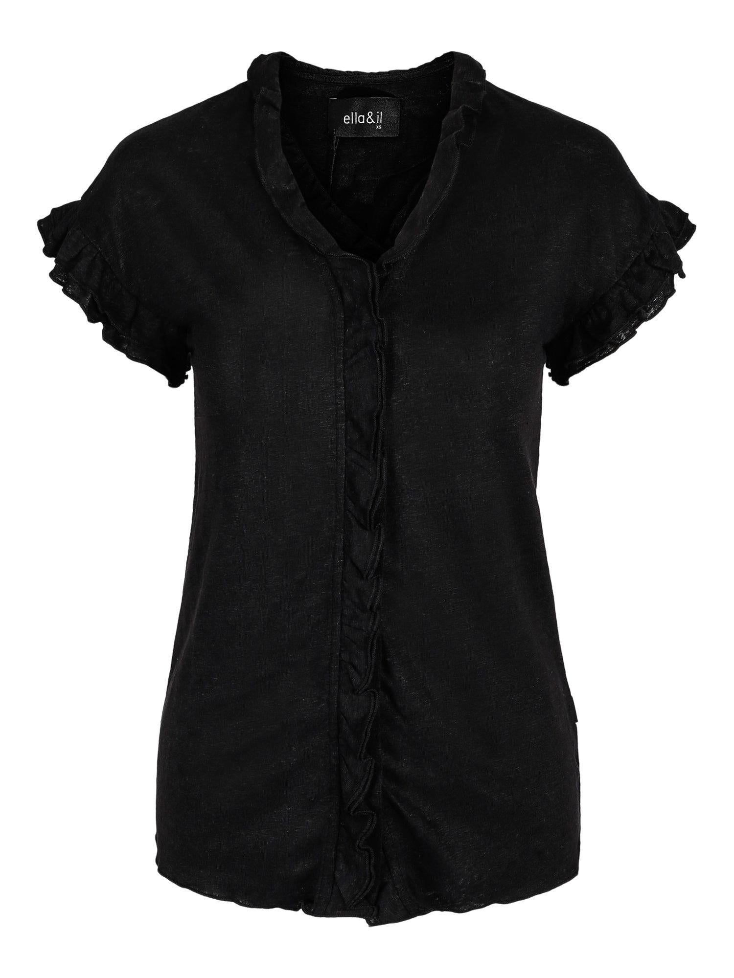 Ella&il Karianne Linen Tee Black
