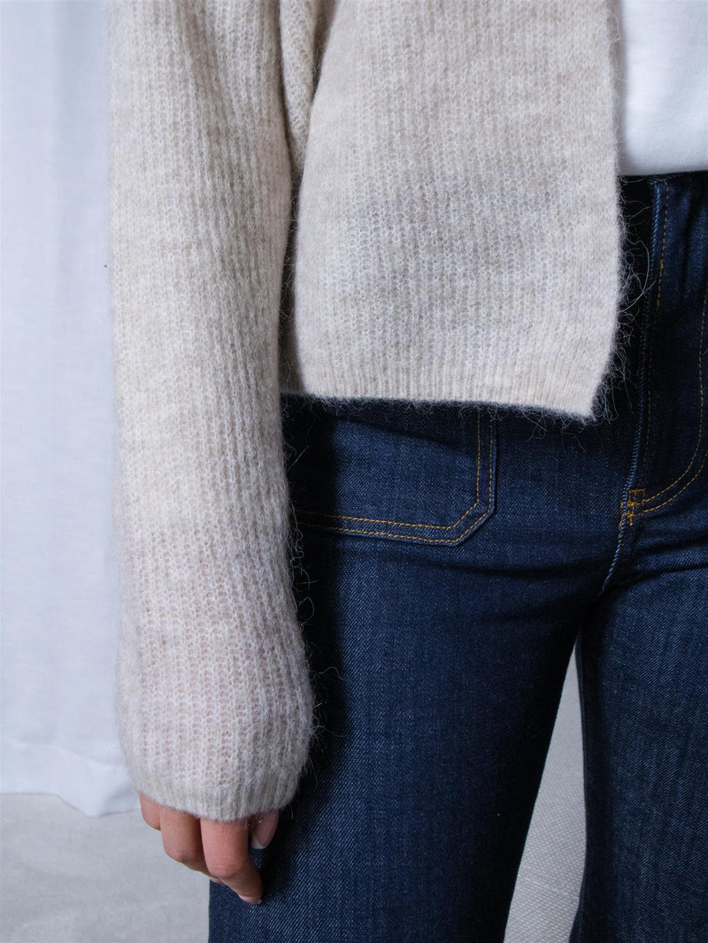 Mos Mosh Thora Relax Knit Cardigan Feather Grey