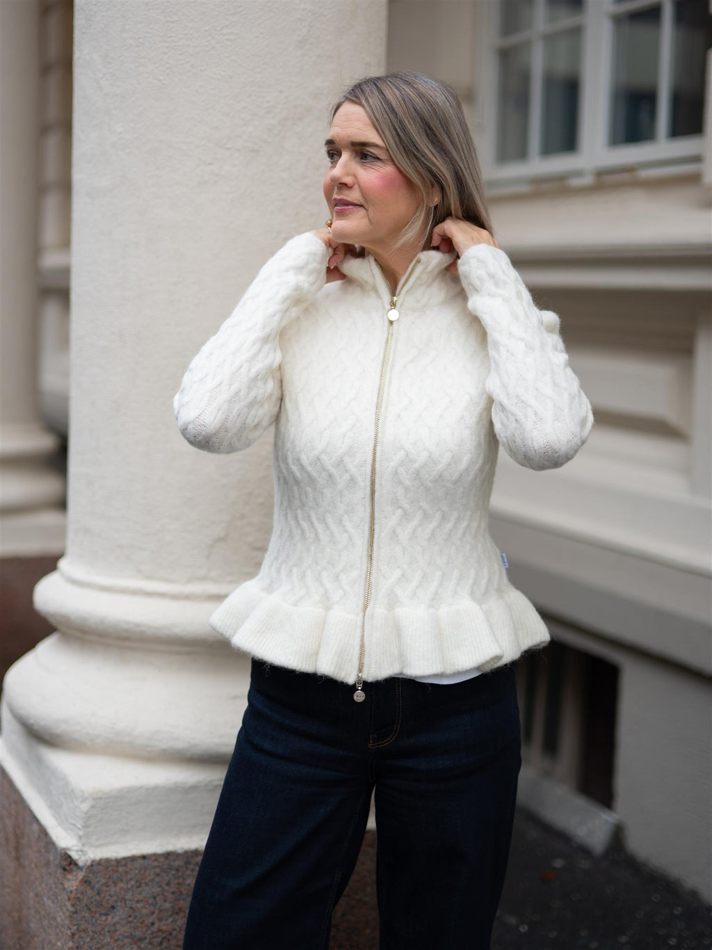 Ella&il Lene Alpaca Cardigan Ivory