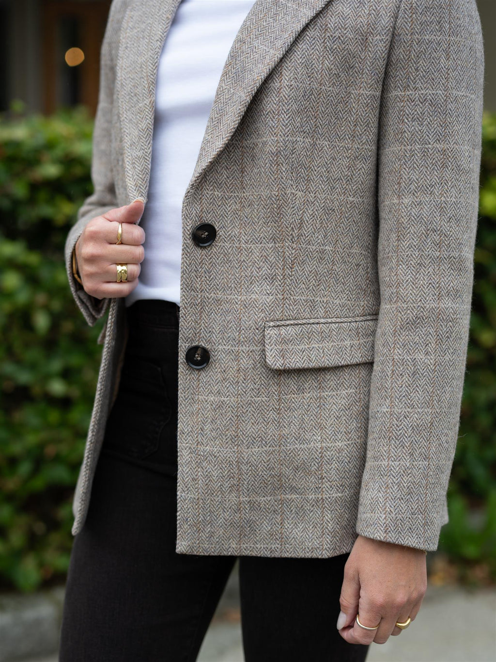 Camilla Pihl Brook Check Blazer Taupe Herringbo