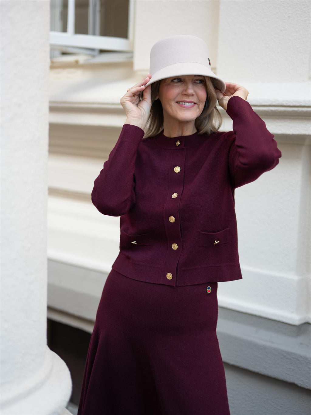 Busnel Aria Cardigan Solid Bordeaux