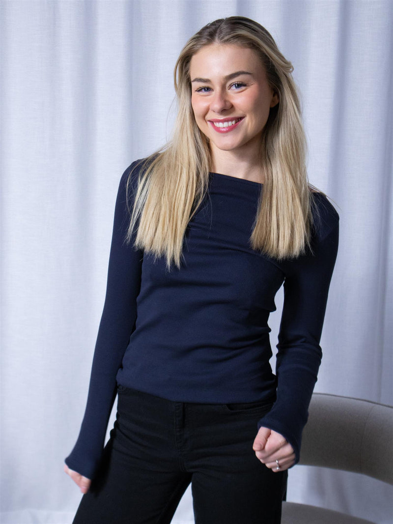 Camilla Pihl Petronella Rib Boatneck Navy