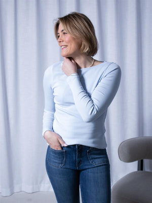 Camilla Pihl Petronella Rib Boatneck Light Blue