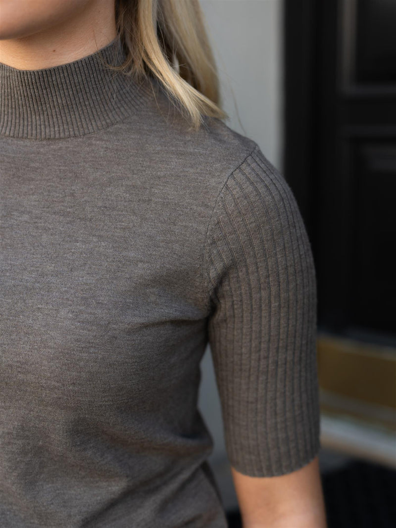 Mos Mosh Relena Turtleneck SS Knit Falcon