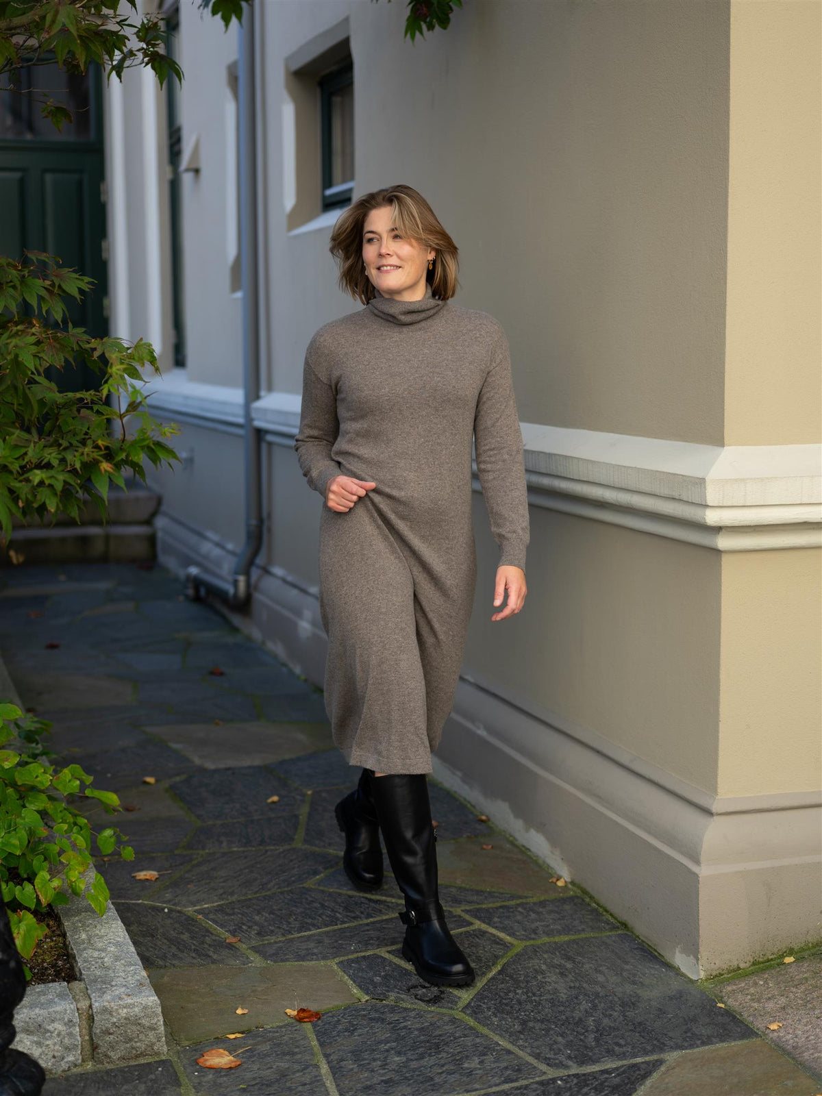 Turtleneck Dress Stone