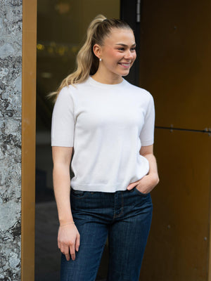 Stenströms Janet Short Sleeve Knit Offwhite