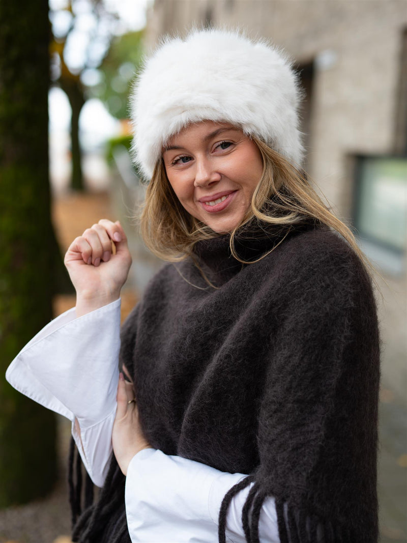 Ella&il Nikola Chunky Poncho Dark Brown