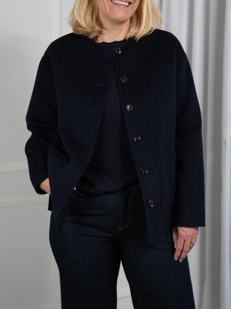 Lexington Double Faced Wool Blend Jacket Navy