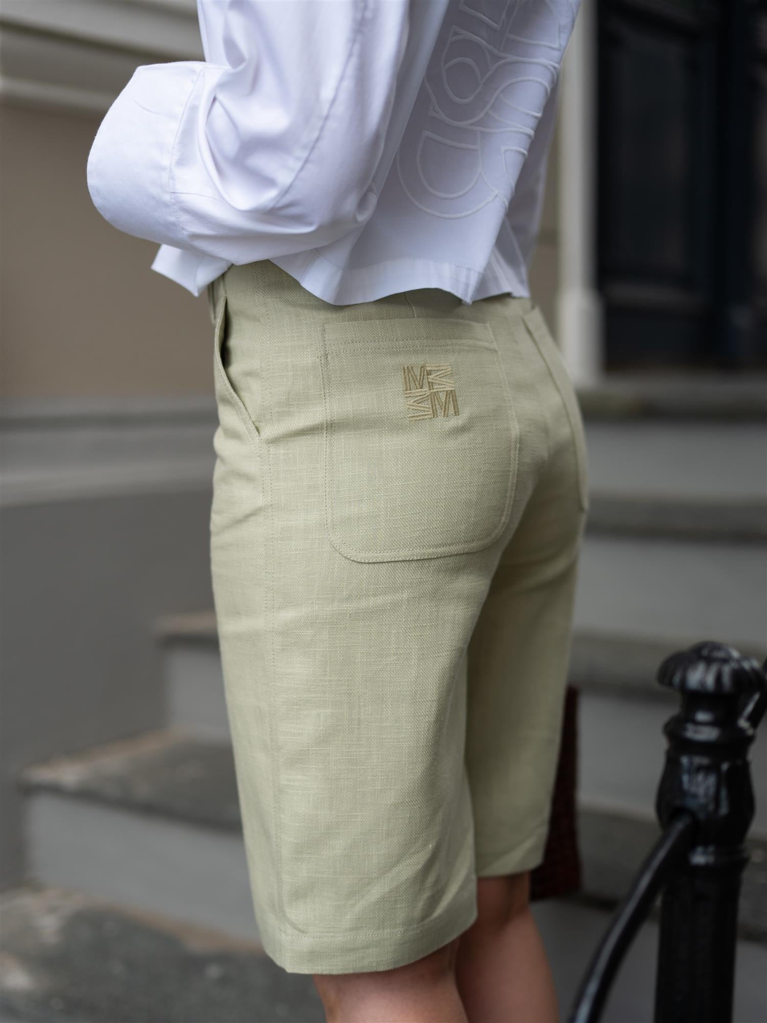 MMKajsa Ramie Shorts Moss Gray