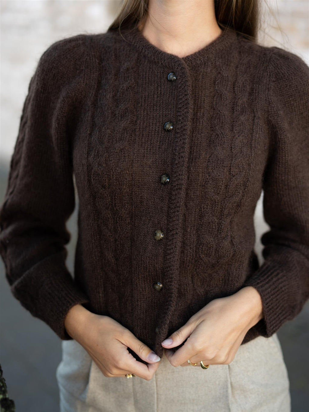 Dear Dharma Edge Cardigan Dark Brown