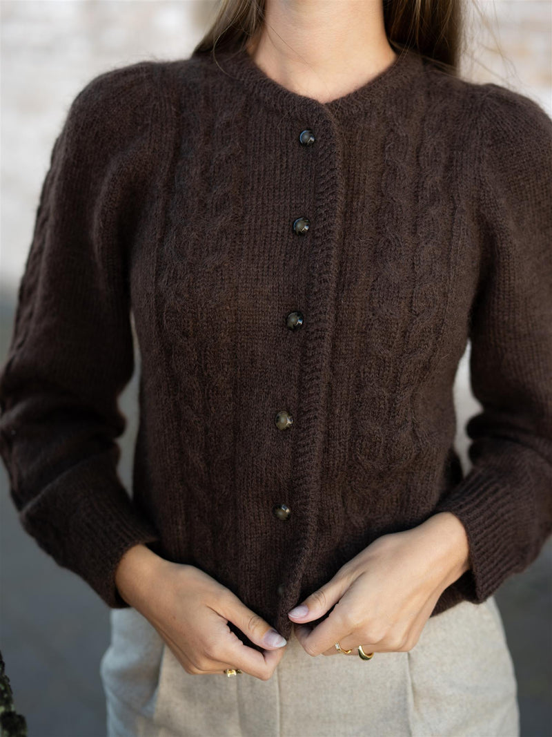Dear Dharma Edge Cardigan Dark Brown