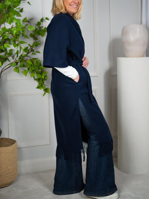 Christian Aks Ruby Lambswool Coat Navy